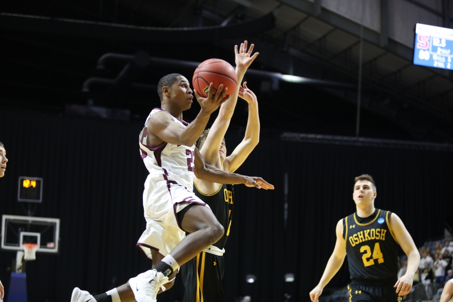 Player goes up for layup